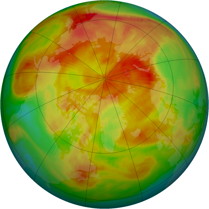 Arctic ozone map for 24 April 1999